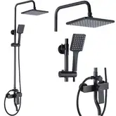 Душевой гарнитур REA HASS BLACK черный с изливом (REA-B9968)