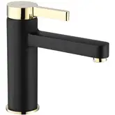 Смеситель для раковины (умывальника) REA POLO BLACK GOLD низкий (REA-B9977)
