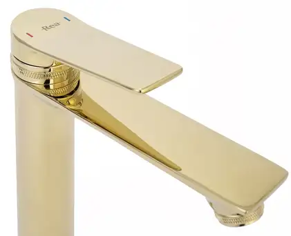 Смеситель для раковины (умывальника) REA VIRAL GOLD золотой высокий (REA-B2023)