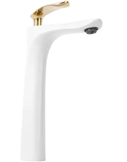 Смеситель для раковины (умывальника) REA ORBIT WHITE GOLD высокий (REA-B2053)