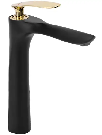Смеситель для раковины (умывальника)  REA ORBIT BLACK GOLD высокий (REA-B2055)