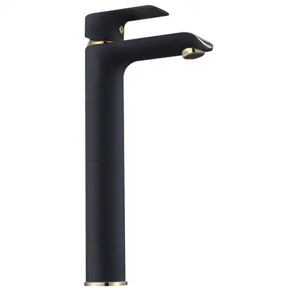 Rea Bloom Black Gold Смеситель для раковины, высокий, черный (REA-B9936) Rea Bloom Black Gold Смеситель для раковины, высокий, черный (REA-B9936)