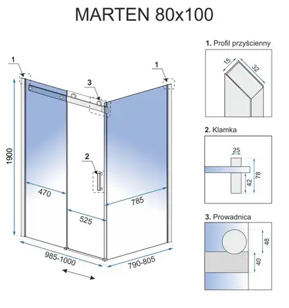 Душевая кабина REA MARTEN 80X100 (REA-K4000) Душевая кабина REA MARTEN 80X100 (REA-K4000)