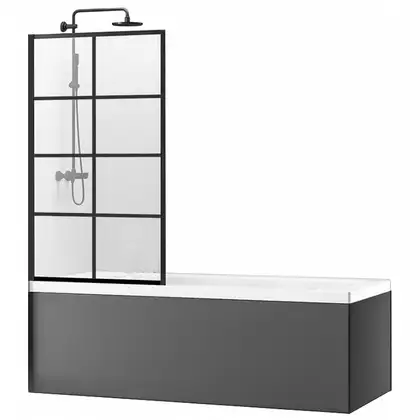 Шторка для ванны REA LAGOS-1 BLACK 70 подвижная (REA-K4569)
