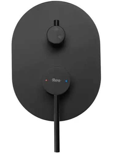 Rea Oval Black Душевая система скрытого монтажа, черная (REA-P8467)