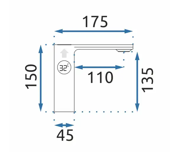 Rea MILS LCD Змішувач для раковини, хром (REA-B2000) Rea MILS LCD Змішувач для раковини, хром (REA-B2000)