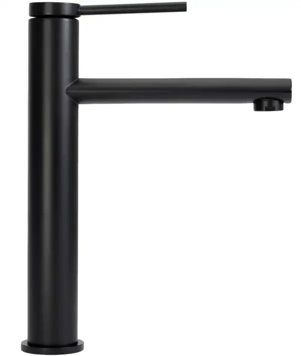 Смеситель для раковины (умывальника) REA OVAL BLACK черный высокий (REA-B6511)