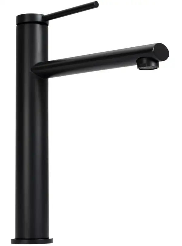 Смеситель для раковины (умывальника) REA OVAL BLACK черный высокий (REA-B6511)