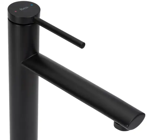 Смеситель для раковины (умывальника) REA OVAL BLACK черный высокий (REA-B6511)