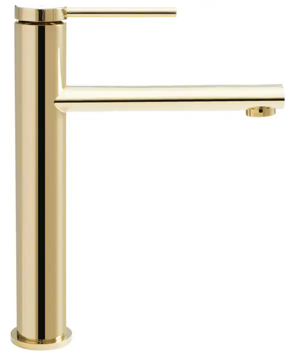 Смеситель для раковины (умывальника) REA OVAL GOLD золотой высокий (REA-B6513)