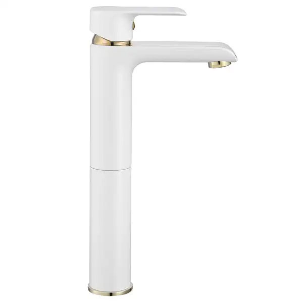 Rea Bloom White Gold Змішувач для раковини, високий, білий (REA-B9931)