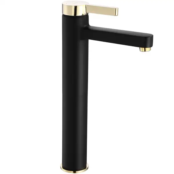 Смеситель для раковины (умывальника) REA POLO BLACK GOLD высокий (REA-B9978)