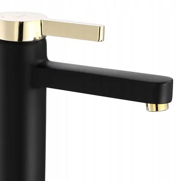 Смеситель для раковины (умывальника) REA POLO BLACK GOLD высокий (REA-B9978)