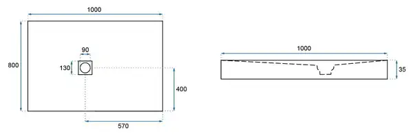 Душевой поддон REA WHITE ROCK 80 X 100 (REA-K5581)