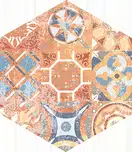 Плитка підлогова Heksagon Flamenco Червоний Patchwork NAT 28x33 код 6431 Nowa Gala (L-LCD-FLM06-28X033-075-N-1-1)
