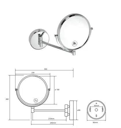Дзеркало косметичне cosmetic bath mirror 112201522 Bemeta Чехія Дзеркало косметичне cosmetic bath mirror 112201522 Bemeta Чехія