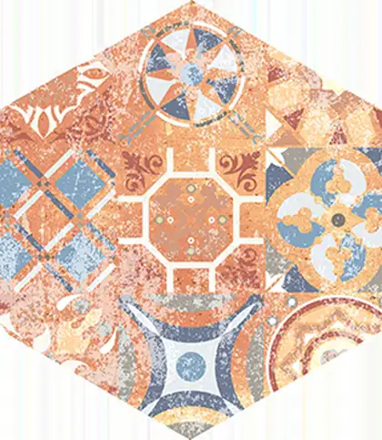 Плитка підлогова Heksagon Flamenco Червоний Patchwork NAT 28x33 код 6431 Nowa Gala (L-LCD-FLM06-28X033-075-N-1-1)