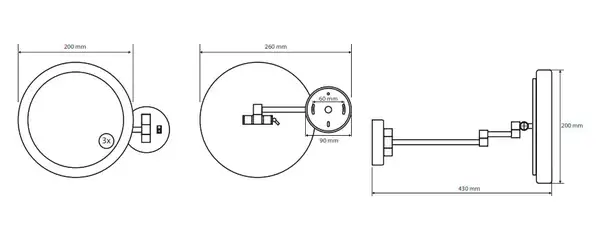 Дзеркало косметичне з підсвіткою LED (112102682), Bemeta