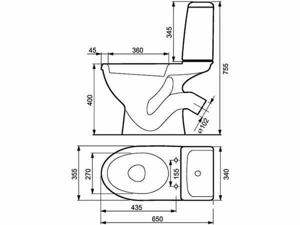 Cersanit Компакт 53 Е031 3/6 з кришкою поліпр Церсаніт (CCKZ1008068067)