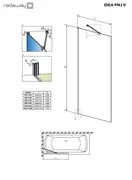 Шторка для ванни Idea PNJ II 80, RADAWAY (10001080-01-01)