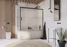 Шторка для ванни Idea Black PN DWJ+S 180 права, RADAWAY (10042180-54-01R)