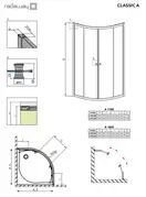 Душова кабіна напівкругла Classic A 80×80×170, (30011-04-02) RADAWAY
