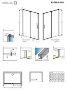 Radaway Espera DWJ Душова стінка 750L, хром (380216-01L)