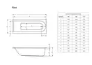 Ванна прямокутна NEA 170x70, RADAWAY (WA1-02-170x070U)