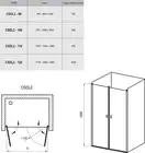 Душові двері двохелементні CSDL2-90 Transparent, (0QV7CC0LZ1) RAVAK