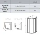 Душова кабіна напівкругла SUPERNOVA SKCP4-80 SABINA Pearl, (31144V10011) RAVAK