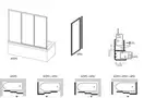 Двері для ванни трьохелементні AVDP3-150 Grape, (40VP0U02ZG) RAVAK