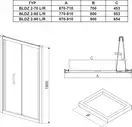 Душові двері двохелементні BLDZ2-80 Transparent, RAVAK (X01H40C00Z1)