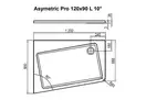 Душовий піддон лівий ASYMETRIC PRO 120×90 L 10°, RAVAK (XA25G70101L)