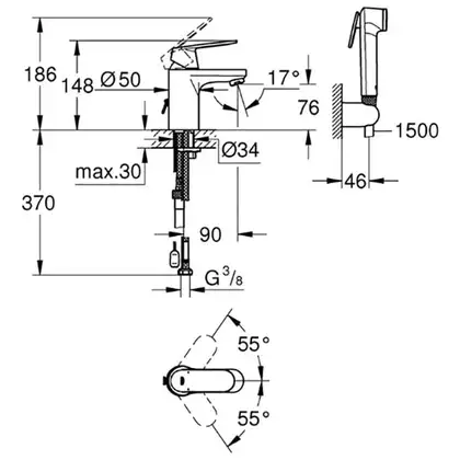 Grohe Eurosmart Cosmopolitan Смеситель для раковины, хром (23125000) Grohe Eurosmart Cosmopolitan Смеситель для раковины, хром (23125000)