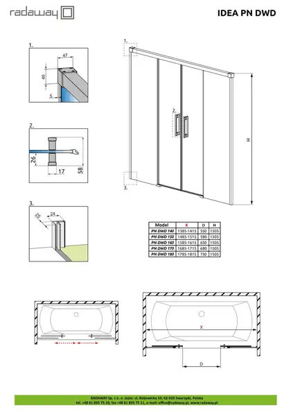 Шторка для ванни Idea Black PN DWD 170, RADAWAY (10004170-54-01) Шторка для ванни Idea Black PN DWD 170, RADAWAY (10004170-54-01)
