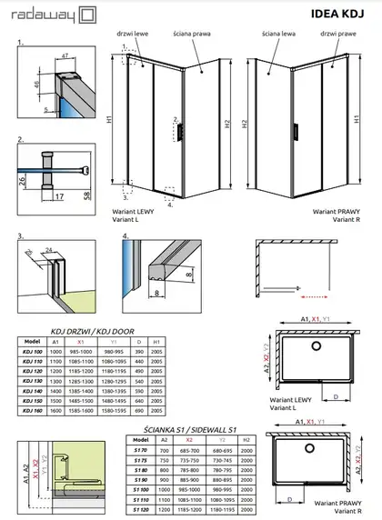 Radaway Idea KDJ 130 Душевая дверь, хром (387043-01-01L)