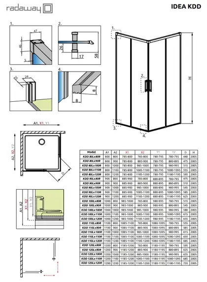 Radaway Idea KDD Душова кабіна 80 ліва, хром (387061-01-01L)