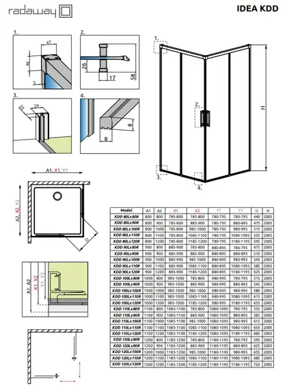 Radaway Idea Black KDD 80 L Душевая кабина, черная (387061-54-01L) Radaway Idea Black KDD 80 L Душевая кабина, черная (387061-54-01L)