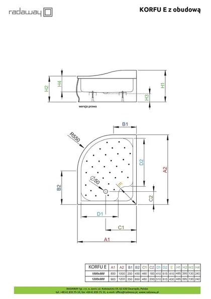 Radaway Korfu E Душевой поддон 100x80 см, правый (4E81400-03R) Radaway Korfu E Душевой поддон 100x80 см, правый (4E81400-03R)