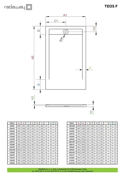 Radaway Teos F Душовий піддон 120x70 см, білий (HTF12070-04) Radaway Teos F Душовий піддон 120x70 см, білий (HTF12070-04)