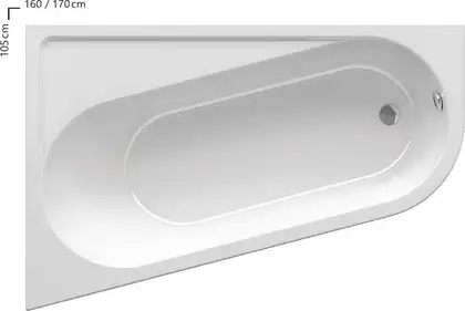 Ravak Chrome Ванна асимметричная левая 170x105, белая (CA31000000)