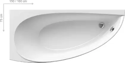 Ravak Avocado Ванна акриловая 160x75, левая (CQ01000000) Ravak Avocado Ванна акриловая 160x75, левая (CQ01000000)