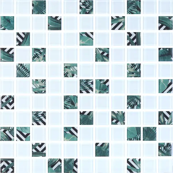 KOTTO Мозаїка скляна GMP 0825022 С2 print 24/white 300x300 (кубик 2,5х2,5) Кераміка Лео УКРАЇНА