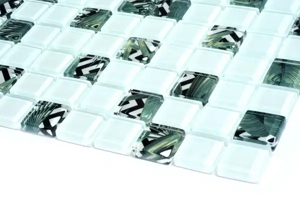 KOTTO Мозаїка скляна GMP 0825022 С2 print 24/white 300x300 (кубик 2,5х2,5) Кераміка Лео УКРАЇНА