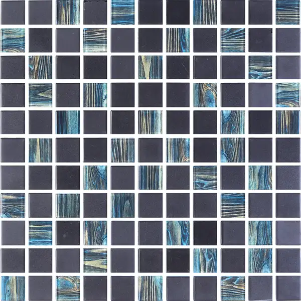 KOTTO Мозаїка скляна GMP 0825041 С2 print 40/black mat 300x300 (кубик 2.5х2.5) Кераміка Лео УКРАЇНА
