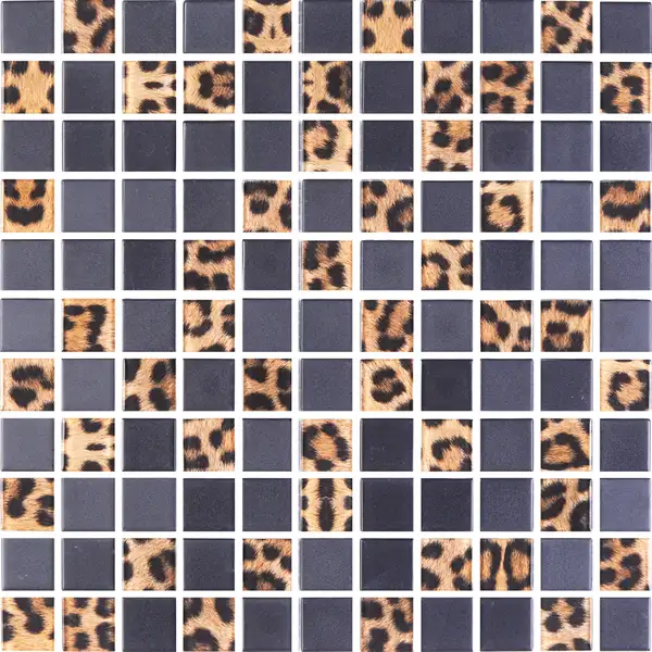 KOTTO Мозаїка скляна GMP 0825043 С2 print 41/black mat 300x300 (кубик 2,5х2,5) Кераміка Лео УКРАЇНА