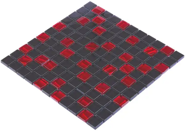 КОТТО КЕРАМІКА Мозаїка GM 8005 C2 Red Silver S6/Black / 300 х 300 х 8   ( 25 х 25 )  Кераміка Лео УКРАЇНА (GM 825005)
