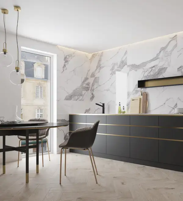 Цоколь Calacatta White 8x59,7x0,8 код 9355 Cerrad (5903313319355)