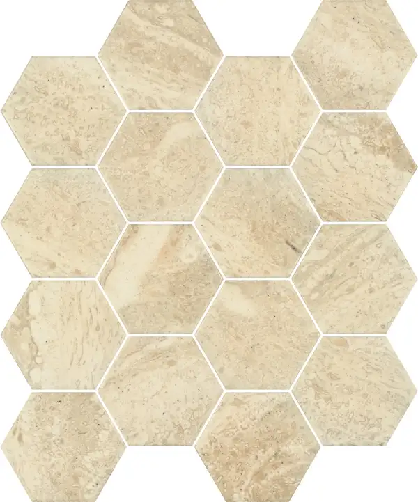 Мозаїка пресована Sunlight Stone Beige Hexagon 22x25,5 код 7070 Ceramika Paradyz (M-P-220X255-1-SUNL.BESTHE)