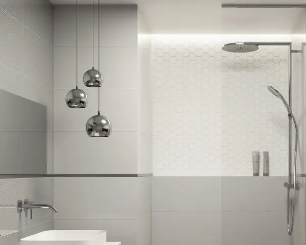 Мозаїка пресована Універсальна Bianco Hexagon 22x25,5 код 1887 Ceramika Paradyz (M-P-220X255-1-UNIW.BIHE)